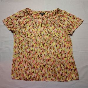 Elementz Shirt Women's Medium Multicolor Short Sleeve Tee Silky Round Neck Top